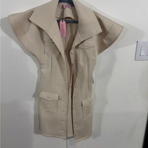 Cream Sleeveless Dress